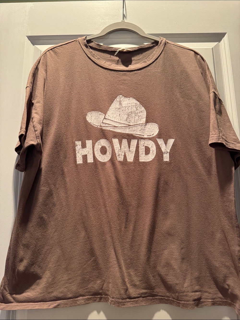 Peach Love California HOWDY Cowboy Graphic Tee - Dusty Rose
